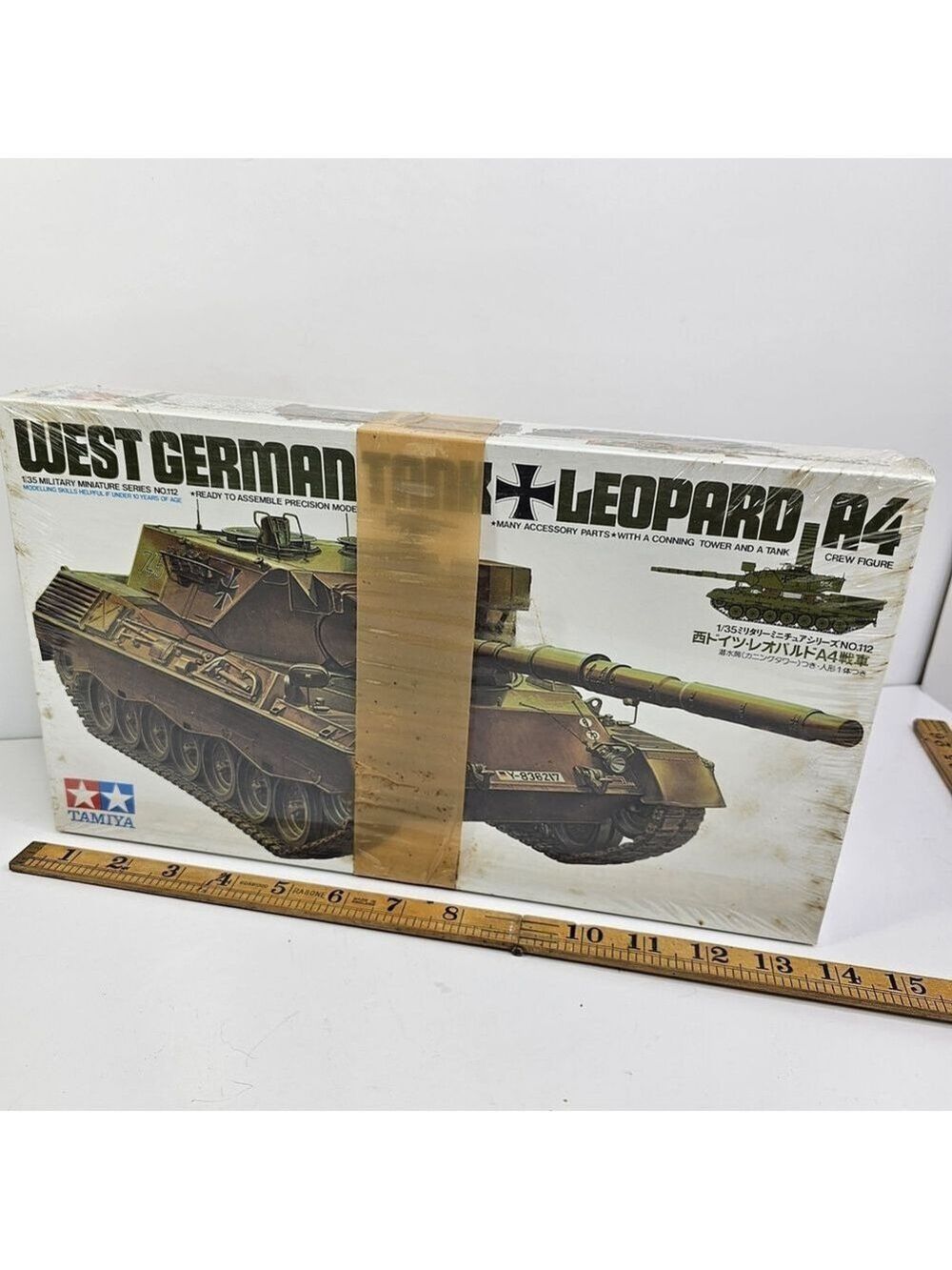 SEALED Tamiya West German Leopard A4 Tank 1/35 Model Kit No.112 3612 Tape On Box